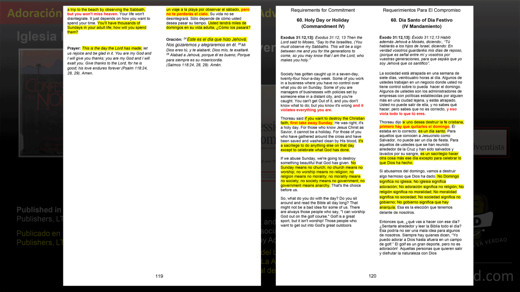 Confesiones de un Nómda. Adoración dominical en La Iglesia Adventista